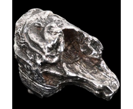 KNUD V ANDERSEN for ANTON MICHELSEN - a Danish brutalist sterling silver abstract ring, setting height 33.6mm, size J, 16.6g 