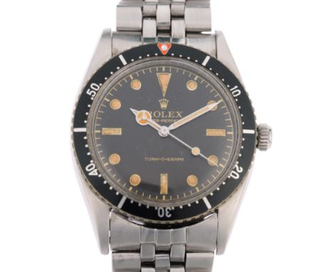 ROLEX - a Fine and Rare stainless steel Oyster Perpetual Turn-O-Graph 'Gilt Dial' automatic bracelet watch, ref. 6202, circa 