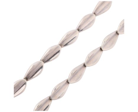 HERMAN SIERSBOL - a Danish modernist sterling silver leaf panel necklace, 40cm, 38.4g Condition Report: No damage or repair, 