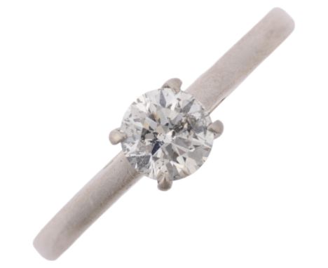 A modern platinum 0.5ct solitaire diamond ring, claw set with modern round brilliant-cut diamond, colour approx F/G, clarity 