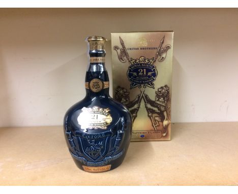 CHIVAS REGAL ROYAL SALUTE AGED 21 YEARS - SAPPHIRE FLAGON
Blended Scotch Whisky
70cl, 40% volume, in ceramic flagon with velv