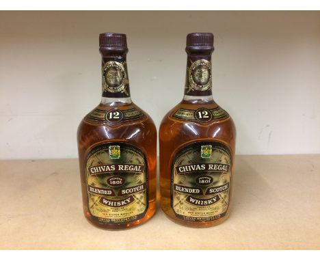 CHIVAS REGAL 12  YEARS OLD (2)
Blended Scotch Whisky
75cl, 43% volume.
2 bottles. CONDITION REPORT: Good