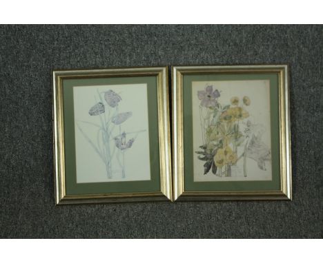 After Mackintosh, a pair of glazed and framed prints. Gallery labels to the reverse. H.34 W.29cm. (Each) 
