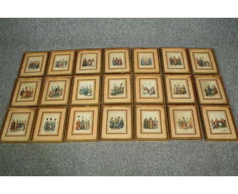 A set of twenty one prints, C.1900, costumes of the Ottoman empire, framed and glazed. H.26 W.24cm. (Each) 