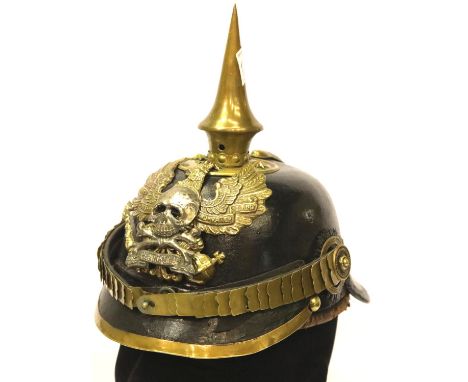 WWI No 92 Regiment Braunschweigisches Officers Pickelhaube. P&amp;P Group 2 (£18+VAT for the first lot and £3+VAT for subsequ
