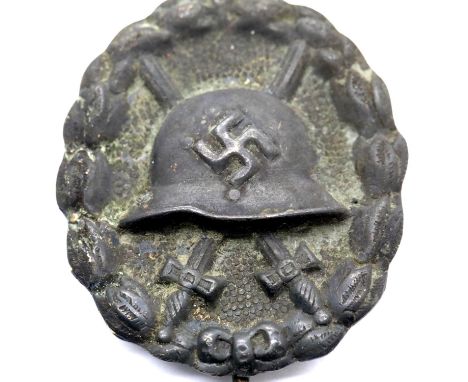 Spanish Civil War German Condor Legion Black Wound Badge (3rd class, representing Iron), for those wounded once or twice by h