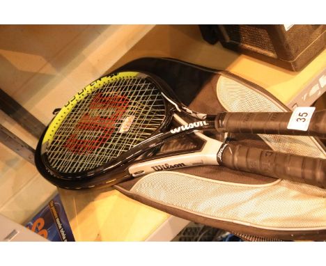 Wilson US Open and triad graphite tennis rackets and covers. P&amp;P Group 3 (£25+VAT for the first lot and £5+VAT for subseq