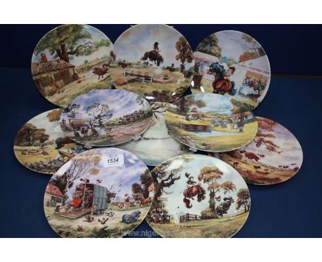 Ten Danbury Mint ''Royal Worcester'' Wall Plates from the Thelwell Ponies collection