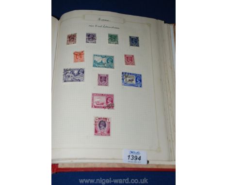 A red Paragon Stamp Album of mainly George VI Commonwealth, Burma overprints, etc.