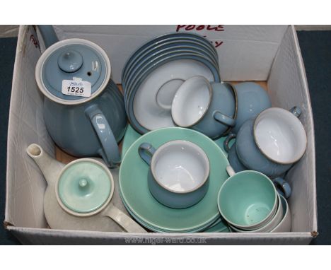 A quantity of china including Denby stoneware, Poole teapot cups, saucers etc.