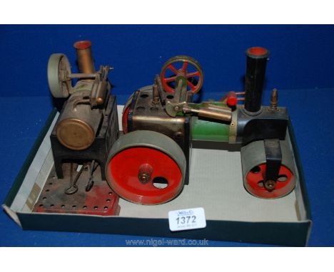 A Mamod Stationary Steam Engine and a Mamod Steam Roller