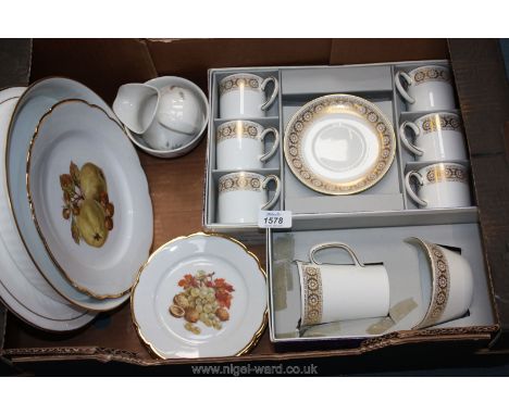 A quantity of china including Wedgwood 'Marguerite' boxed set of Coffee Cans and saucers, boxed milk Jug and sugar Bowl, in s