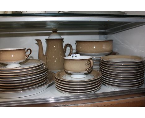A Denby 'Seville' part Dinner service including plates, platter, bowls, coffee pot, etc.