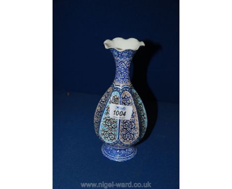 An Islamic enamel Vase, 7 1/2".