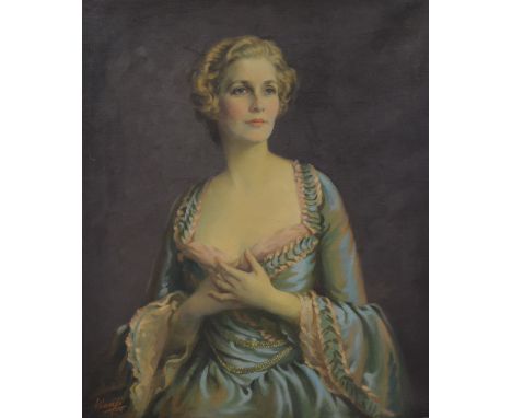 *Vicaji, Portrait of a Lady, half length, signed, oil on canvas, 97cm x 82cm, unframed.