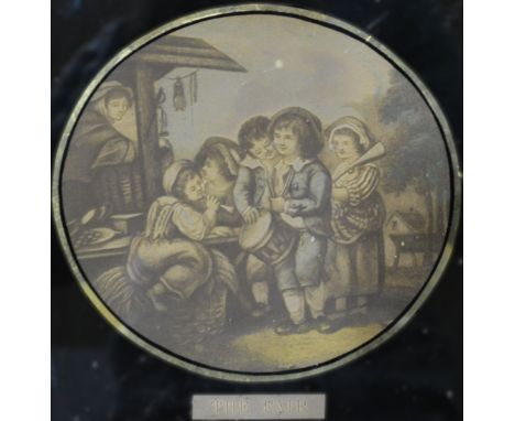 After Francis Wheatley, The Fair, circular print in a verre eglomise mount, diameter 20cm and three others from the same seri