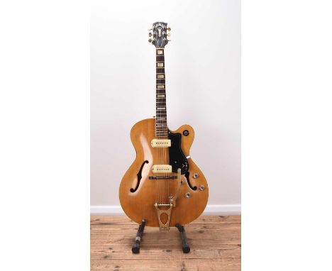 A Guild X-500 or X-175 hollow-bodied electric guitarHoboken, New Jersey, circa 1953Body: Hollow, natural spruce top with ivor