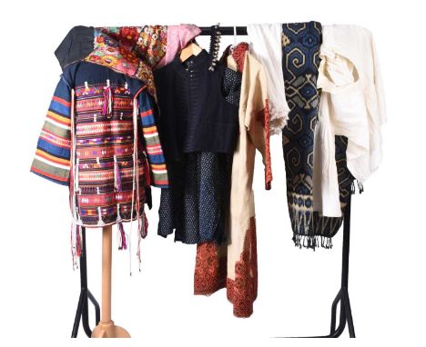 A collection of Bulgarian vintage traditional robes and costumeIncluding: An embroidered and beadwork jacket; an embroidered 