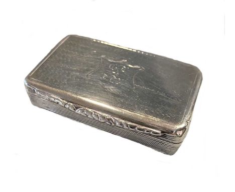 mark of Francis Clark, Birmingham 1838, of rectangular form, decorated top and bottom with engine turned engraving and with r