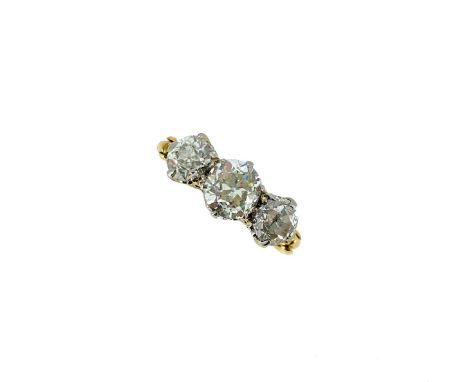 claw set central old European cut diamond, 6.6 x 6.55mm, estimated approximate weight 1.20ct, assessed colour J/K, assessed c