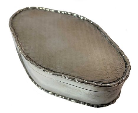 mark of Deakin &amp; Francis, Birmingham 1909, of navette form, plain sides with applied cast foliate lower and upper border,