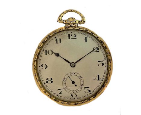 circa 1920, the silvered dial, 40mm diameter, with black Arabic numerals, blued spade hands, subsidiary seconds register at 6