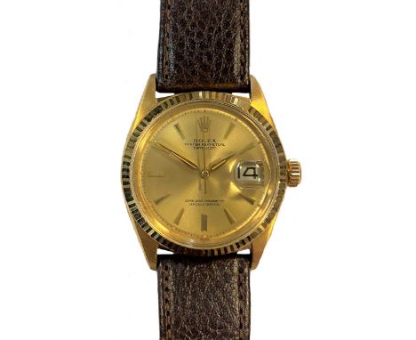 circa 1965, model 1601, serial number 1087304, the signed circular champagne 'pie pan' dial, 28mm diameter, with gold coloure
