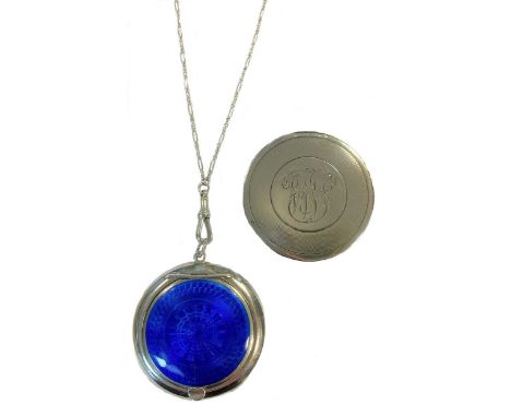 both of circular form, the first with mark of Dennison Watch Case Co, Birmingham 1926, straight sides and piano hinged cover 