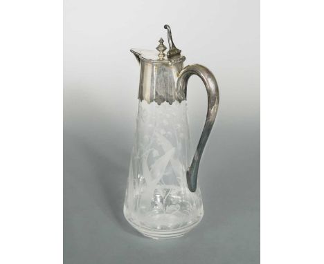 mark of James Dixon & Son, Sheffield 1882, of circular, tapered form, the body decorated with etched foliage including lily o