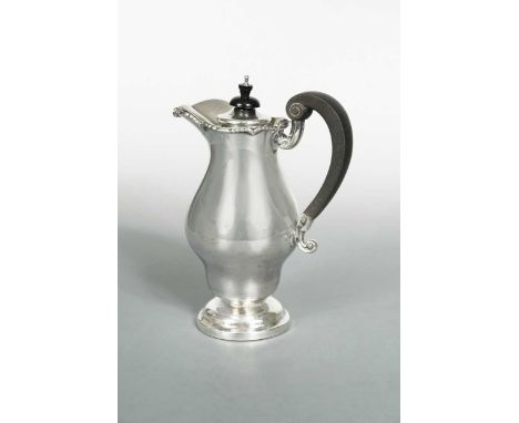 mark of West &amp; Son, 1910, of pear shaped form, the rim with 'dot and dash' decoration, part marked hinged cover with shel