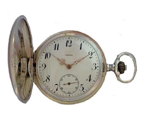 circa 1915, the signed white dial, 42mm diameter, with black Arabic numerals, gold coloured fretwork hands, subsidiary second