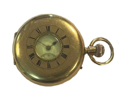 circa 1879, spring-loaded outer cover hinged at 9 o'clock, with blue enamel Roman numerals and inner chemin de fer chapter ri