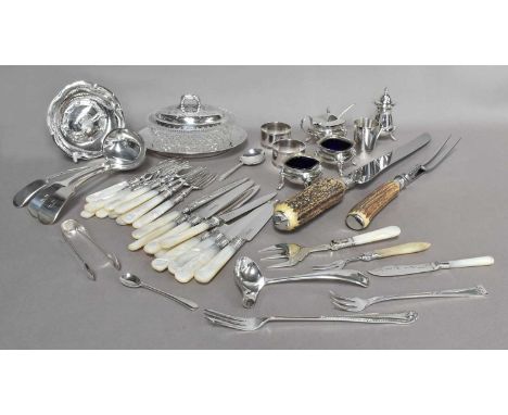 A Collection of Assorted Silver and Silver Plate, the silver comprising: a dish, by Lakeland Rural Industries, Chester, 1957;