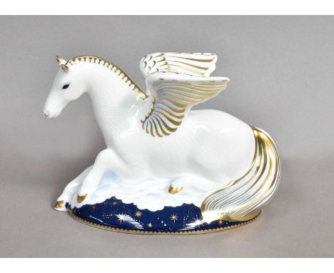 A Royal Crown Derby paperweight, 'Pegasus', designed by June Branscombe, the first of a pair of Mythical Beasts for Goviers o