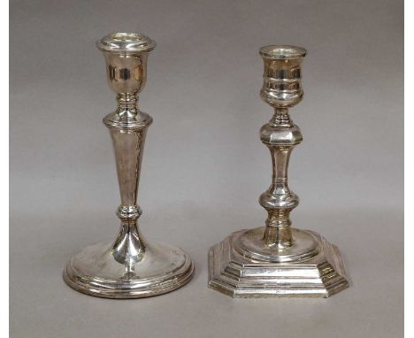 Two Elizabeth II Silver Candlesticks, Each by by Carrs of Sheffield Ltd., Sheffield, One 1994, the Other 2003, the first on d