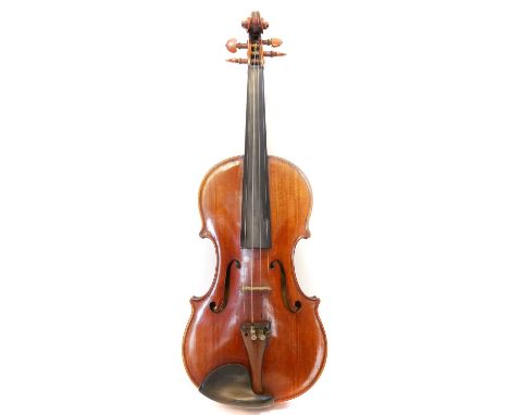 T. Earle Hesketh violin, Grand Model Guarnerius del Gesu, single piece back with red brown varnish, No. GHY, dated 1938, with