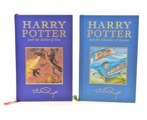 Rowling (J.K.),. Two volumes of the hardback Deluxe Editions to include, Harry Potter and the Chamber of Secrets, Bloomsbury,