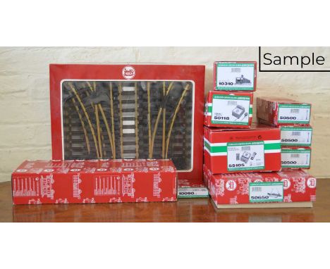 Lehmann-Gross-Bahn (LGB) G Scale track, accessories and more to include 50118 transformer, 55105 MZS-Starter Set 2 (55005p + 