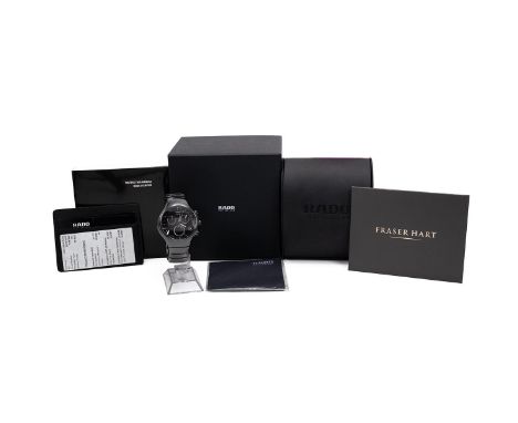 Rado Jubile DiaStar with crystals wristwatch, c2013. Ref 01.541.0814.3.070, quartz, 38mm ceramic case and bracelet, black dia