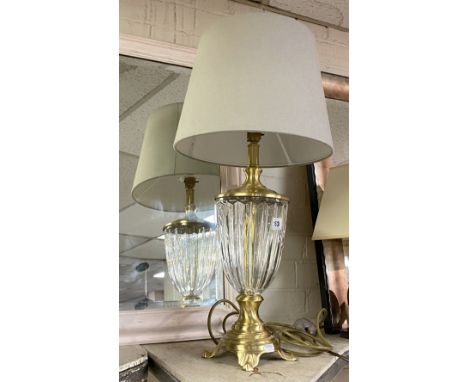 BRASS &amp; GLASS TABLE LAMP