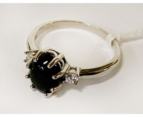 BLACK OPAL RING - SIZE O 