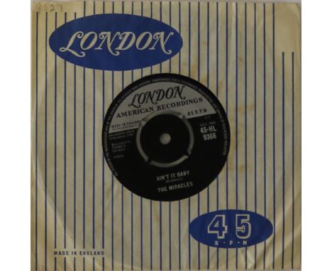 THE MIRACLES - AIN'T IT BABY - A lovely first UK pressing London 45 single from the Miracles (45-HL 9366). Ain't It Baby was 