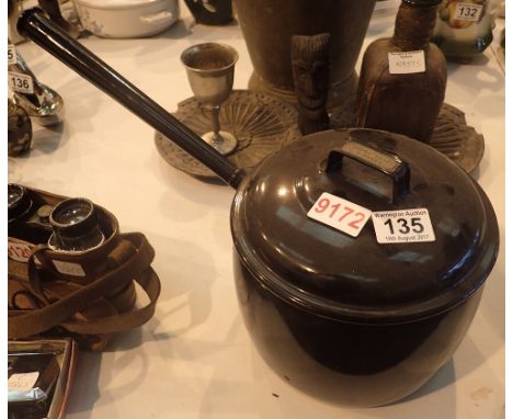 Antique cast iron enamel cooling pan 