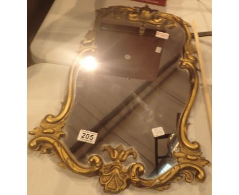 Vintage cast brass framed mirror