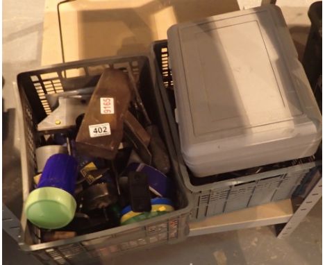 Two boxes of mixed tools including Makita
