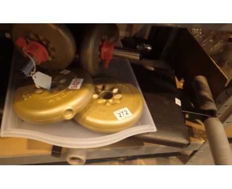 Set of York training weights and bench 