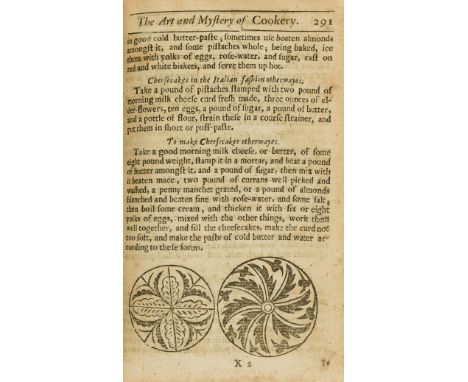 Cookery.- May (Robert) The Accomplisht Cook, or the Art and Mystery of Cookery, second edition, title with typographic border