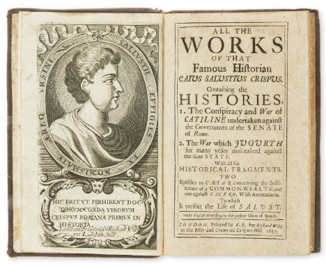 Sallustius Crispus (Caius) All the Works of that Famous Historian, first edition of this translation, initial licence leaf, e