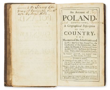[Tende (Gaspard de)] An Account of Poland, half-title, last 2 blank leaves present, some foxing and occasional soiling, last 