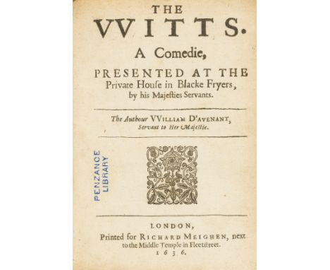 D'Avenant (William) The Witts. A Comedie, first edition, licence leaf misbound after title, dedication leaf A3 misbound after